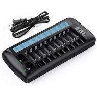 [아마존베스트]EBL 12 Bay LCD AA AAA 9V Battery Charger for Rechargeable Batteries, Upgraded