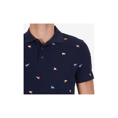 Nautica Short Sleeve Slim Fit Fashion Print Polo Shirt