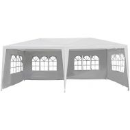 Outsunny 10 x 20 Gazebo Canopy Party Tent w/ 4 Removable Window Side Walls - White