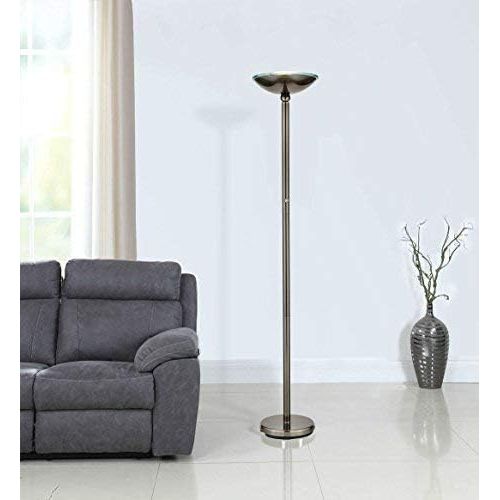  Artiva USA LED9485BSN Saturn Black Brushed Steel LED Torchiere Floor Lamp with Touch Dimmer, 71