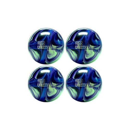  BuyBocceBalls EPCO Candlepin Bowling Ball- Urethane Pro-Line - Purple, Blue & Mint four Ball