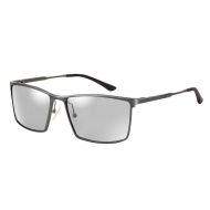 SX Mens Full Frame Aluminum and Magnesium Photosensitive Color Polarized Sunglasses, Fashion Driving Sunglasses (Color : Gun Frame)