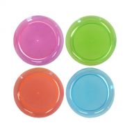 Party Essentials N74090 Brights Hard Plastic Round Salad Party Plate, 7-1/2 Diameter, Assorted Neon (Case of 480)