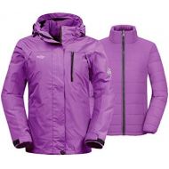 [아마존 핫딜] Wantdo Womens 3-in-1 Waterproof Ski Jacket Interchange Windproof Puffer Liner Warm Winter Coat Insulated Short Parka