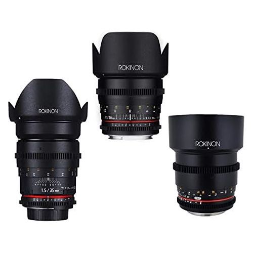  Rokinon Cine DS Portrait Lens BUNDLE, 35mm T1.5, 50mm T1.5, 85mm T1.5 For Canon