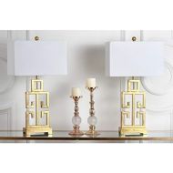 Safavieh Lighting Collection Greek Key Antique Gold 28.75-inch Table Lamp (Set of 2)