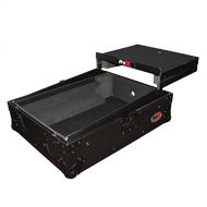 Pro-X ProX XS-M12LTBL Black on Black Mixer ATA300 Flight Hard Case For 12 Mixers With a Sliding Laptop Shelf and a Industrial Recessed Butterfly Twist Locklatch