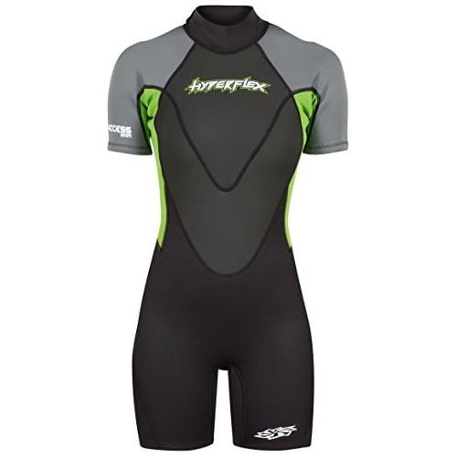  Visit the Hyperflex Store HYPERFLEX Mens and Womens 2.5mm Shorty Springsuit Wetsuit  SURFING, Water Sports, Scuba Diving, Snorkeling - Comfort, Flexible, Anatomical Fit, Adjustable Collar