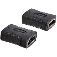 [아마존베스트]AmazonBasics HDMI Female to Female Coupler Adapter (2 Pack), 29 x 22mm, Black