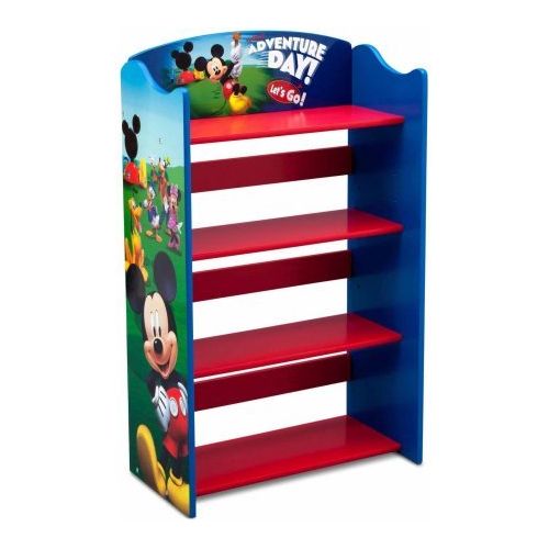 디즈니 Delta-Disney Kids Adorable Corner Adjustable Bookshelf Organizer (Mickey Mouse)