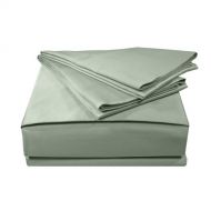Veratex 100% Egyptian Cotton Sateen 300 Thread Count Solid Bed Sheet Set, Twin XL Size, Sage