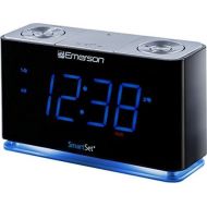 [아마존베스트]Emerson SmartSet Alarm Clock Radio with Bluetooth Speaker, USB Charger for iPhone and Android, Night Light, and Blue LED Display (Renewed)