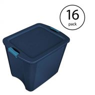 MRT SUPPLY 26 Gallon Latch and Carry Storage Tote, True Blue (16 Pack) with Ebook: Office Products