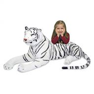 Melissa & Doug White Tiger Giant Stuffed Animal (Wildlife, Soft Fabric, Beautiful Tiger Markings, 20” H x 65” L x 20” W, Great Gift for Girls and Boys - Best for 3, 4, 5 Year Olds