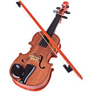 [아마존베스트]Yamix Wooden Toy Violin for Kids Mini Music Violin Wonderful Musical Instrument Toy for Kids with Bow - Dark Brown
