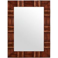 Amazon Brand  Stone & Beam Rustic Wood Frame Hanging Wall Mirror, 31.5 Inch Height, Brown
