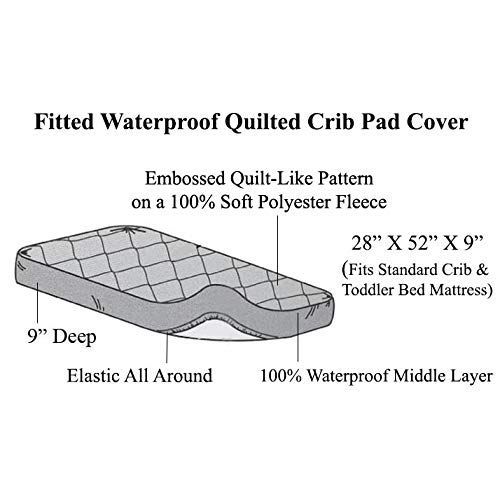  [아마존베스트]American Baby Company 2 Pack Waterproof Fitted Quilted Crib and Toddler Protective Pad...