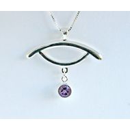 Amethyst Arc Necklace by Ali C Art, Unique Handmade Sterling Silver Gemstone Jewelry, Keepsake Gift for Her, Wife, Mother, Daughter, Best Friend, Girlfriend, Abstract, Protection f