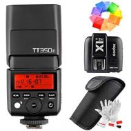 Godox TT350F Flash with X1T-F Trigger for Fujifilm Fuji Cameras GN36 TTL 18000s HSS 2.4G Wireless Transmission - with Color Filters and PERGEAR Cleaning Cloth