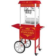 [아마존베스트]Royal Catering RCPW-16.3 Popcornmaschine Popcornmaker mit Wagen (1600 W, 5 kg/h 16 L/h, Topfbeschichtung Teflon) Retro Rot