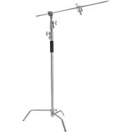 Selens Stainless Steel Max Height 10ft 300cm Adjustable C-Stand with 4.2ft128cm Holding Arm, 2 Pieces Grip Head for Photography Studio Video Reflector, Monolight and Other Equipm