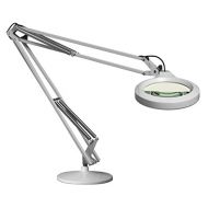 Luxo 18353LG LFM LED Illuminated Magnifier, 30 Arm, 5 Diopter, Weighted Base, Light Gray