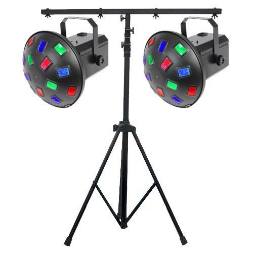  Adkins Professional lighting LED DJ Lighting Pack - Dual LED Mushroom Lights & Stand - Great for the Mobile DJ that does Weddings & Parties