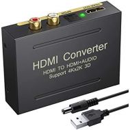 [아마존베스트]ESynic eSynic 4K HDMI Audio Extractor HDMI to HDMI + Optical TOSLINK SPDIF + Analog RCA L/R Stereo Audio Video Spiltter Adapter Converter Support 4K@30Hz 1080P Full HD 3D for Blu-ray Play