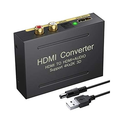  [아마존베스트]ESynic eSynic 4K HDMI Audio Extractor HDMI to HDMI + Optical TOSLINK SPDIF + Analog RCA L/R Stereo Audio Video Spiltter Adapter Converter Support 4K@30Hz 1080P Full HD 3D for Blu-ray Play