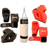 Last Punch Boxing Package New 2 Pairs of Headgears 2 Pairs Pro Boxing Gloves & Punching Bag