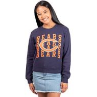 Ultra Game NFL Women’s Distressed Graphics Snow Fleece Crop Top Sweatshirt