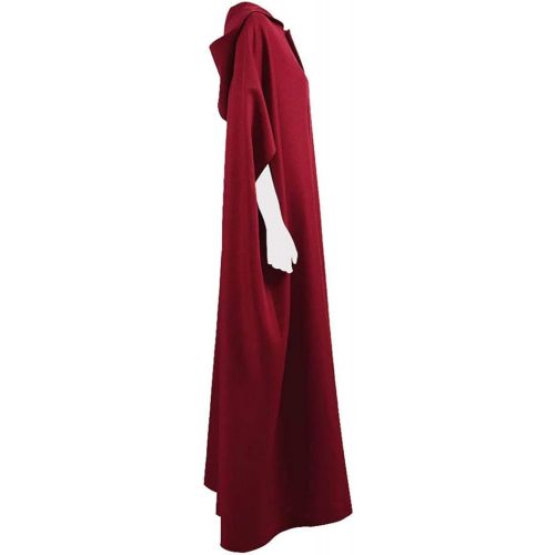  Xiao Maomi Womens Girls Red Dress Maid Handmaid Cosplay Costume Halloween Long Cloak