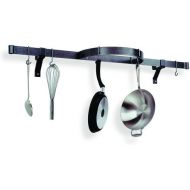 Enclume Premier Shelf with Half Circle Wall Pot Rack, Hammered Steel