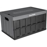 CleverMade 62L Collapsible Storage Bins with Lids - Folding Plastic Stackable Utility Crates, Solid Wall CleverCrates, 3 Pack, Charcoal