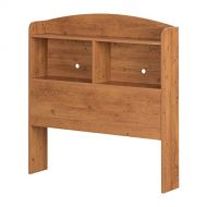 South Shore Logik Bookcase Headboard with Storage, Twin 39-inch, Country Pine