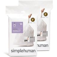 [아마존베스트]Simplehuman simplehuman Custom Fit Trash Can Liner F, 25 Liters / 6.5 Gallons, 20 Count (Pack of 2)