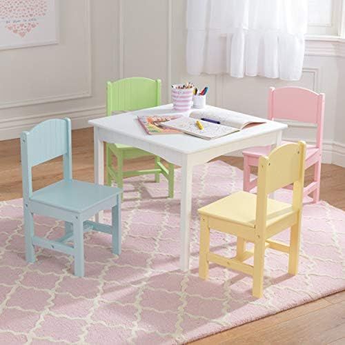 키드크래프트 KidKraft Nantucket Table & 4 Pastel Chairs