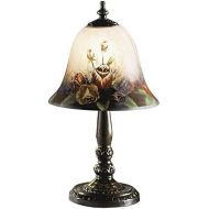 Dale Tiffany Lamps Dale Tiffany 10056604 Rose Bell Accent Lamp, Antique Bronze and Glass Shade
