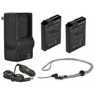 HilaDigital Nikon S6000 High Capacity Batteries (2 Units) + ACDC Travel Charger + Krusell Multidapt Neck Strap (Black Finish)