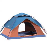 XHEYMX-tent Zelt, stabiles Zelt fuer 3-4 Personen, doppeltes, regensicheres Rucksackzelt, Sonnenschirmnetzzelt, Blau und Orange Kinderzelt