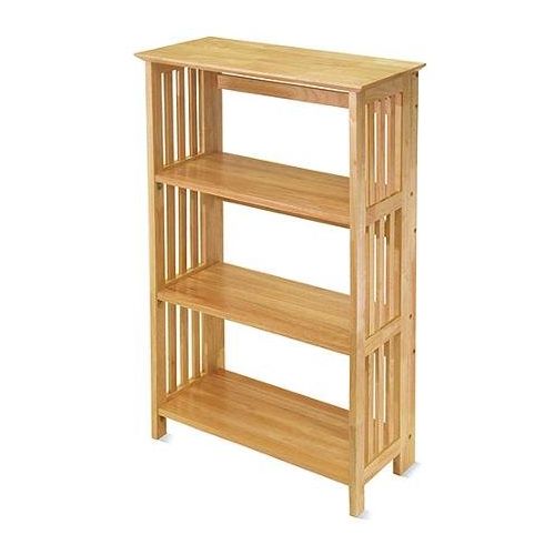  Supernon Sturdy Folding Mission Bookstand / Shelf, Honey Pine