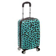 Rockland Safari Hardside Spinner Wheel Luggage, Magenta Leopard, Carry-On 20-Inch