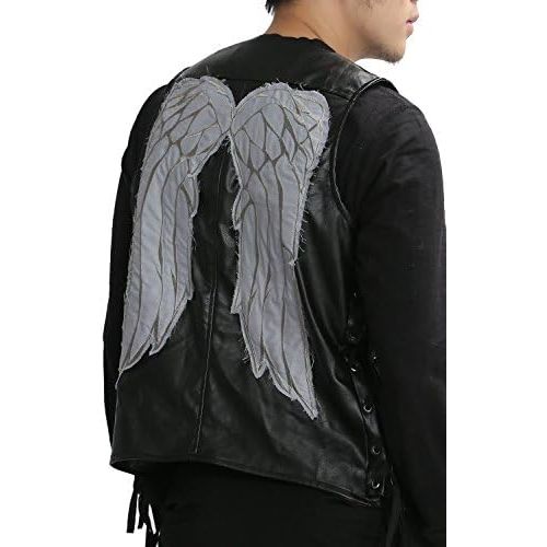  Xcoser xcoser Mens Daryl Dixon Vest with Wings PU Leather Jacket Costume Black