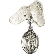 Unknown Sterling Silver Baby Badge with St. Joachim Charm and Baby Boots Pin 1 X 58 inches