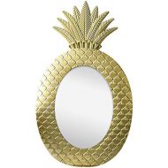 GUOWEI Mirror Wall-Mounted Bathroom Makeup High-Definition Pineapple Framed Resin Simple Retro (Color : Gold, Size : 60X35CM)