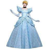 Angelaicos Womens Luxury Light Blue Party Long Dress Costume Ball Gown
