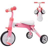 [아마존 핫딜] [아마존핫딜]XJD 2 in 1 Kids Tricycles for 2 3 4 Years Old and Up Boys Girls Tricycle Kids Trike Toddler Tricycles for 2-4 Years Old Kids Toddler Bike Trike 3 Wheels Folding Tricycle Kids Walking T