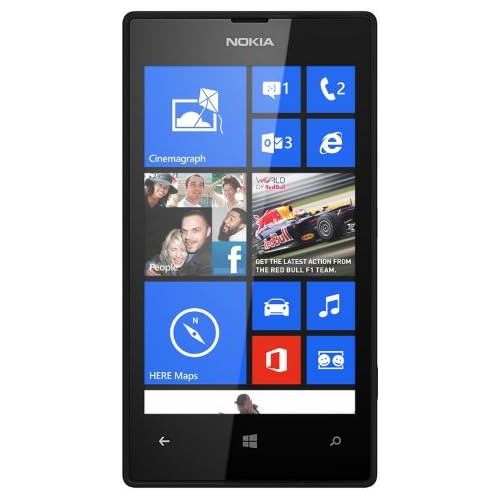  Nokia Lumia 520 GSM Unlock 3G Phone, 4-Inch Touch Screen, 5MP 720P Camera, Windows Phone - Black (International Version)