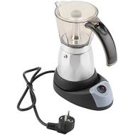 Garsent Elektrisch Espressokocher, 480W 220V 300ML/6 Tassen Espresso Moka Coffee Maker, durchsichtiger Aufsatz