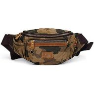 Kemys Fanny Pack for Men Canvas Travel Bum Bag Mens Waist Packs Belt Bags for Traveling